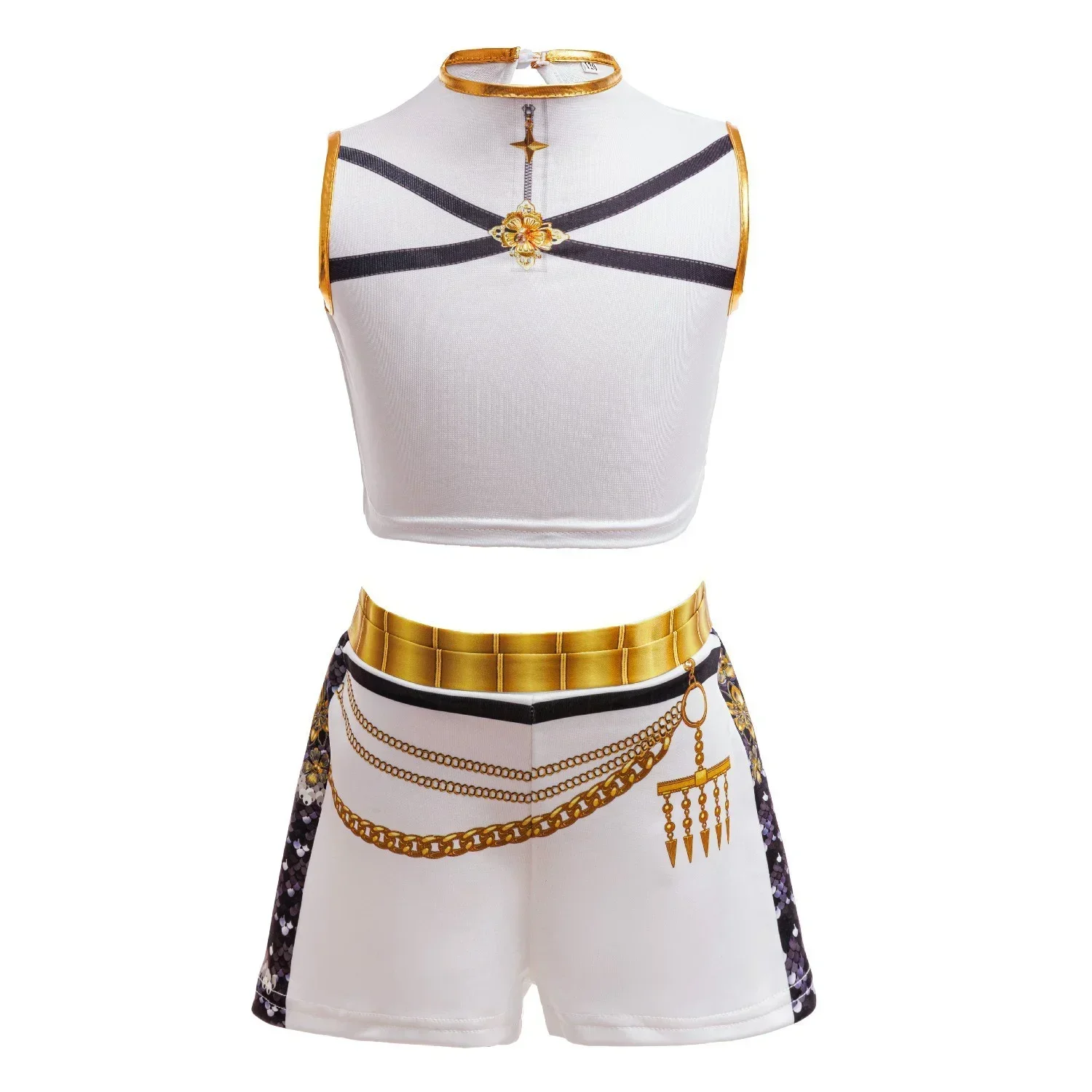 Little Girls Singer Show Cosplay Outfit 3Pcs Set Coat Vest Pants Children Stage Performance Dress‑Up Party Costume