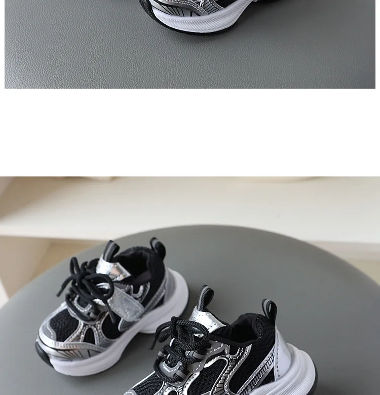 Girls' Sports Shoes 2026 New Style Soft Sole Children's Casual Shoes Fashionable Breathable Stripe Dad Shoes for Kids Boy