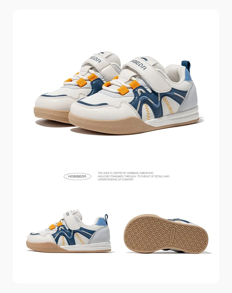 HOBIBEAR Kids Wide Toe Box Toddler Shoes Hook Loop Boys Girls Lightweight Sneaker Non-Slip Little Kids Shoes for First Walking