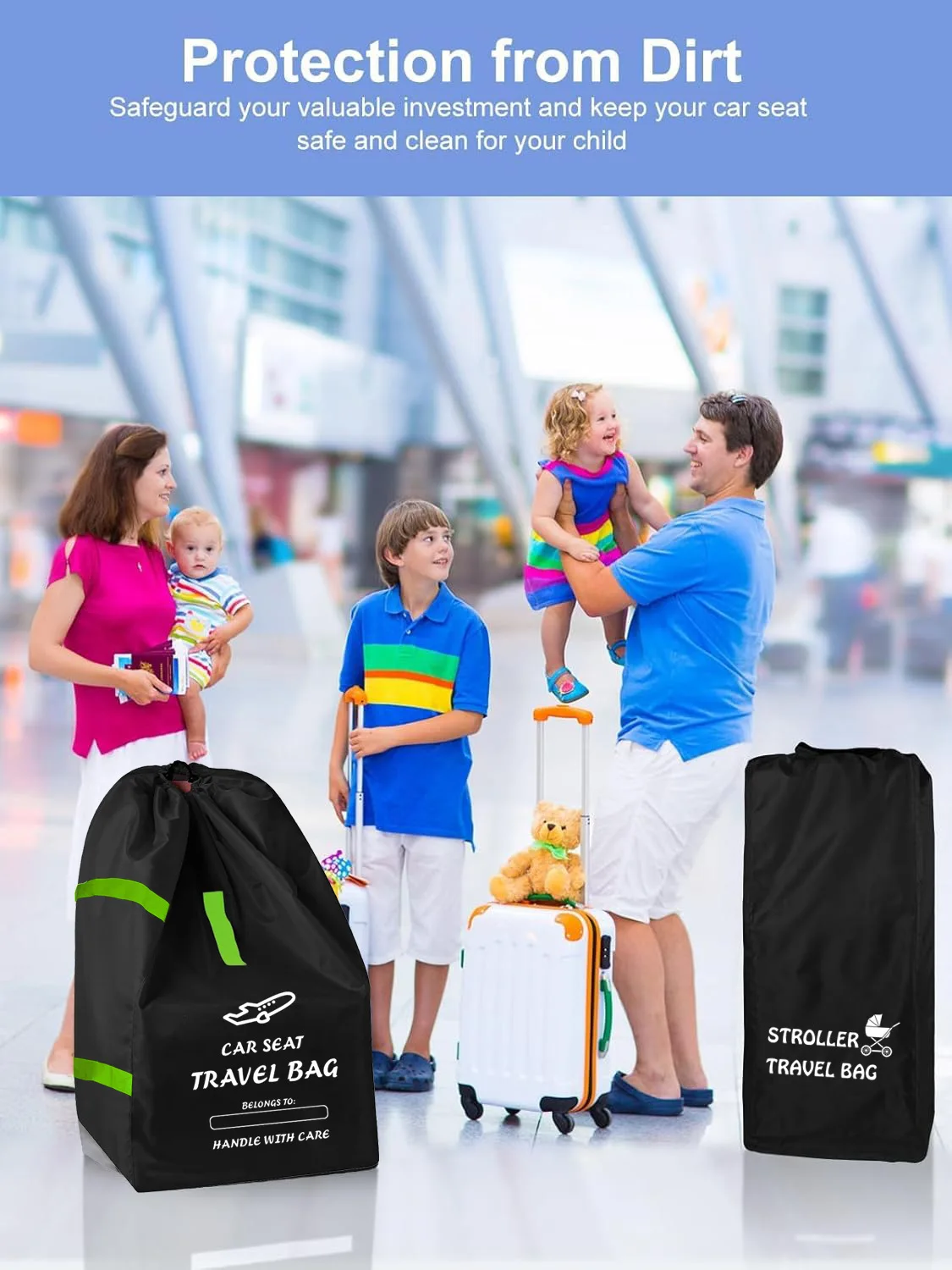 Baby Stroller Universal Dust Bag Pram Travel Bag with Shoulder Belt Kindergarten Carts Accessories Walker Cribs Bags