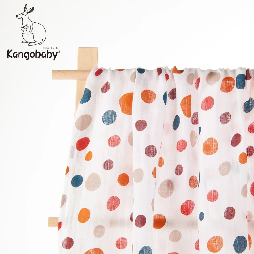Kangobaby New Design 2pcs Set Double Layers 100% Cotton Newborn Baby Muslin Swaddle Blanket