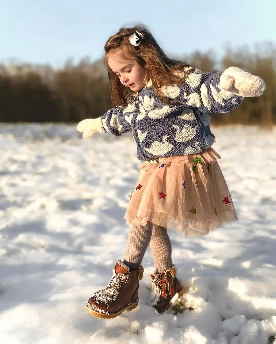 Fashion Baby Girl Boy Lamb Wool Jacket Infant Toddler Child Cartoon Print Fleece Inside Jacket Autumn Winter Baby Clothes 1-7Y
