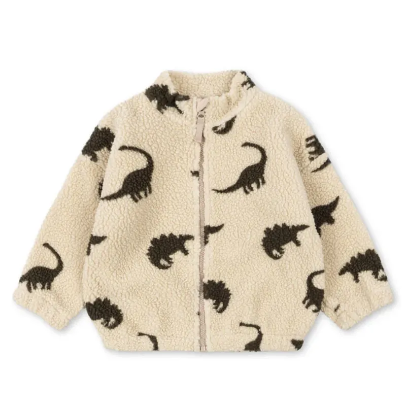 Fashion Baby Girl Boy Lamb Wool Jacket Infant Toddler Child Cartoon Print Fleece Inside Jacket Autumn Winter Baby Clothes 1-7Y