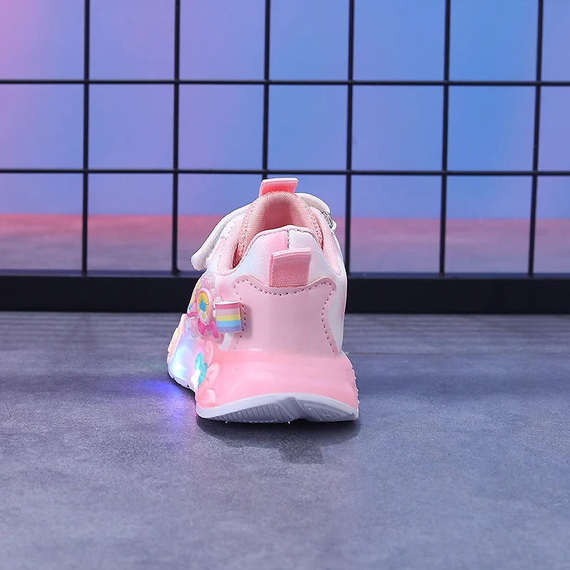 MGO Kidss Spring and Autumn New Girls' Shoes Glow Shoes Flashing Shoes rainbow Pony Daddy Shoes Children's Sports Shoes Girls so