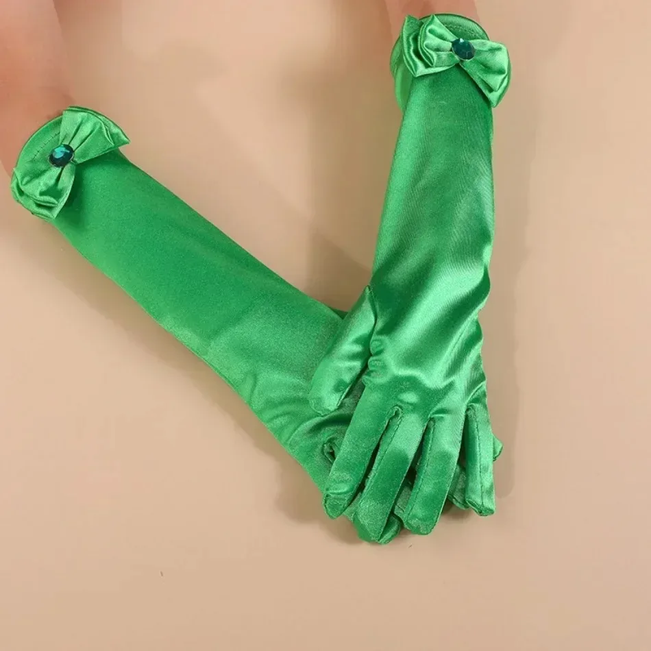 Wholesale 10pairs/lot Princess Girls Long Gloves Finger Set for Birthday Party Wedding Elsa Anna Belle Sofia  Accessories Mitten