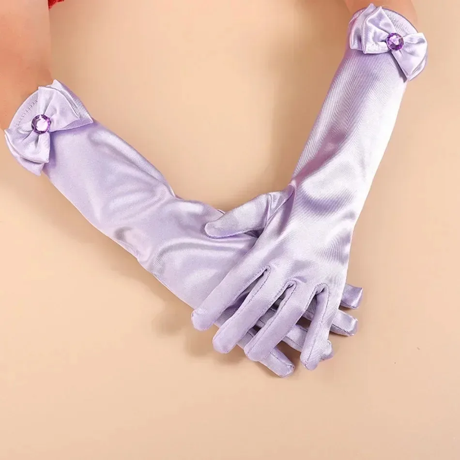 Wholesale 10pairs/lot Princess Girls Long Gloves Finger Set for Birthday Party Wedding Elsa Anna Belle Sofia  Accessories Mitten