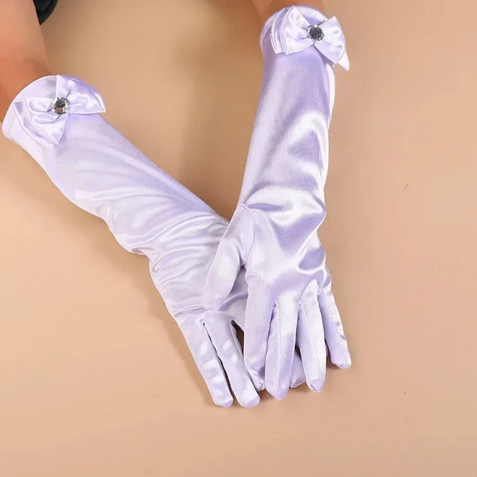 Wholesale 10pairs/lot Princess Girls Long Gloves Finger Set for Birthday Party Wedding Elsa Anna Belle Sofia  Accessories Mitten