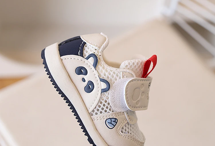 Breathable Hollow Out Mesh Toddler Shoes Soft Bottom Panda Design Girls Walking Sandals Summer New Style Toddler Girl Shoes