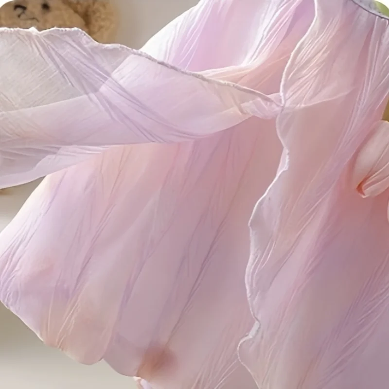 Adorable 0-24M Baby Girls Tulip Decor Bodysuit Summer Halter Sling Princess Romper Dress Soft Breathable Newborn Girls Onesie