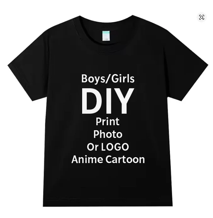 Custom T-shirts, Printed with Your Design, Logo Text Children's Round Neck Printed Pure Cotton Personalized Gift T-shirt Tops