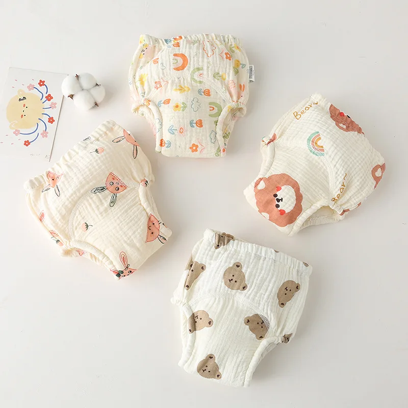 10 Pcs Reusable Baby Training Pants Washable Kids Cloth Diaper Nappies Changing Underwear Infant Toddler Potty Training Panties