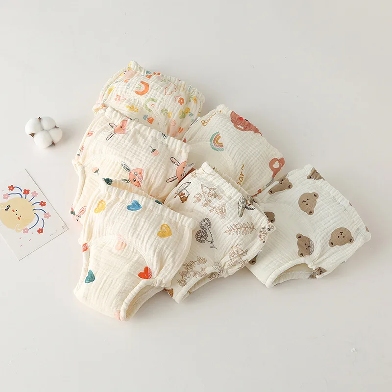 10 Pcs Reusable Baby Training Pants Washable Kids Cloth Diaper Nappies Changing Underwear Infant Toddler Potty Training Panties