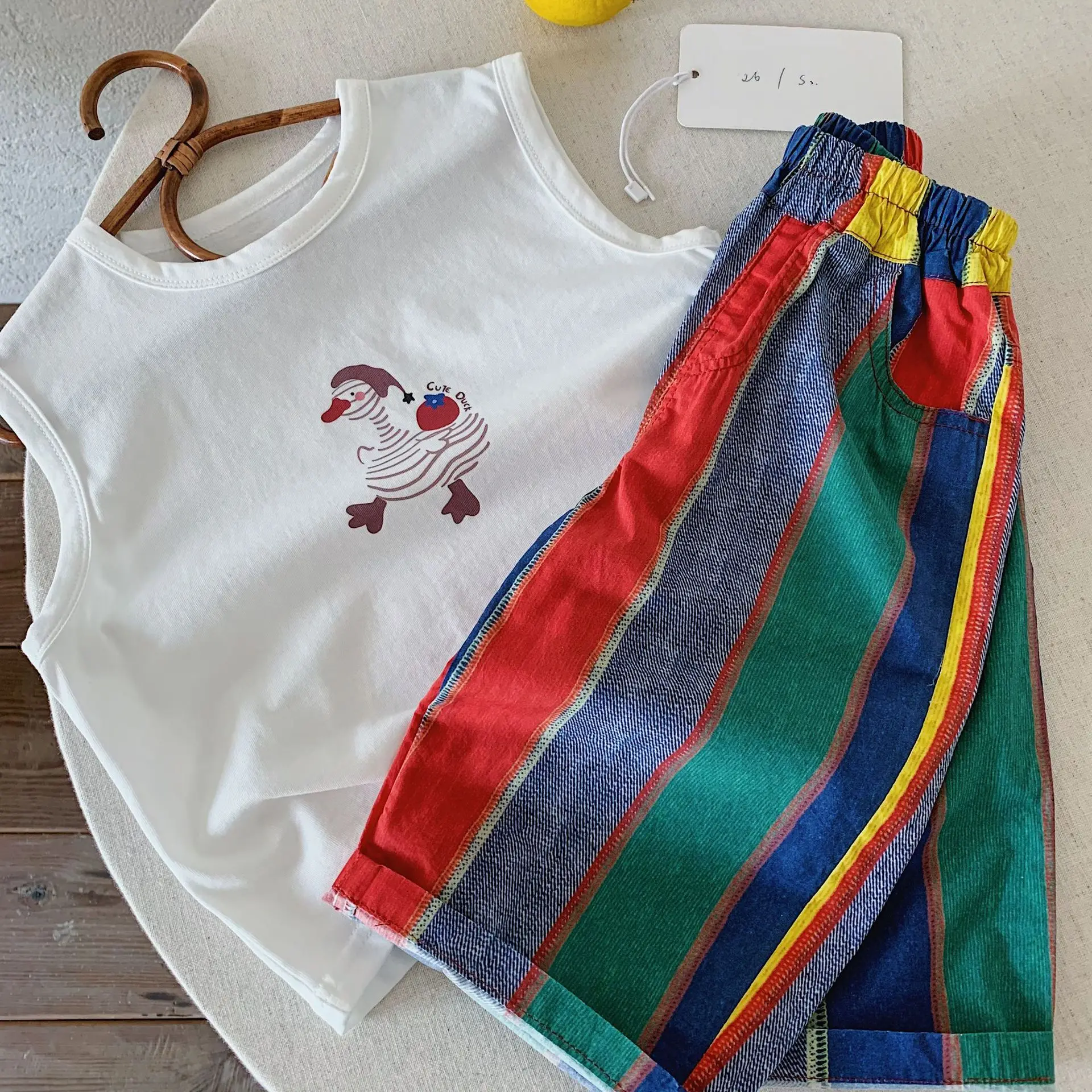 Summer Colorful Stripe Kids Pants Thin Loose Casual Boys Trousers Cotton Breathable Children Pants Streetwear for 1-8Y Boys
