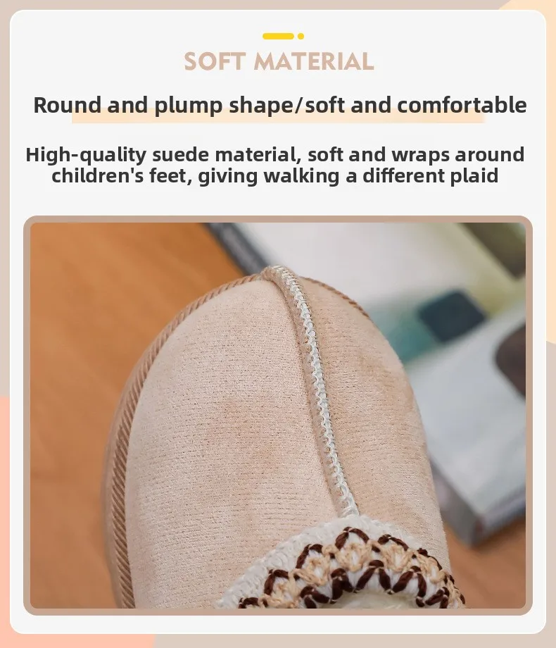 2025 New Fashion Children's Ankle Boots Soft Winter Causal Girls Cotton Shoes Solid Color Kids School Plush Boots Warm Shoes