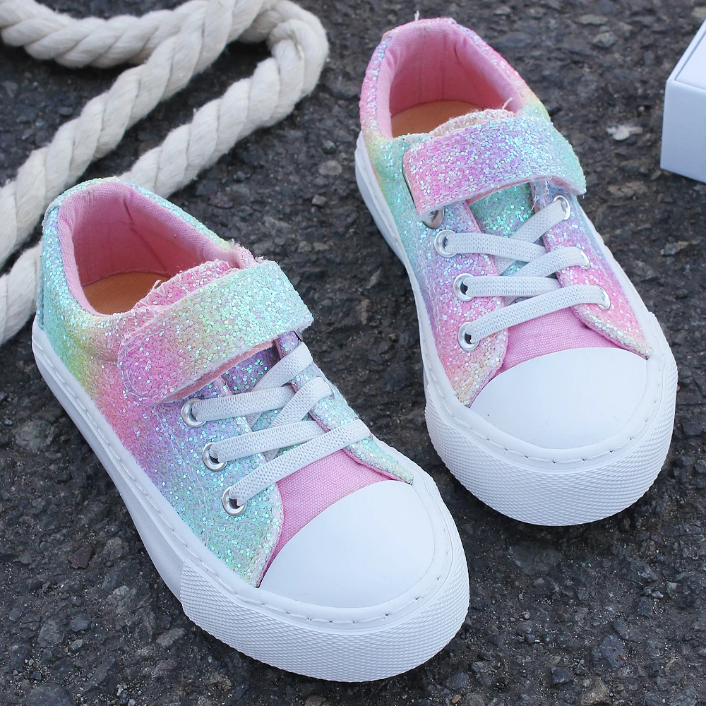 9058 Fashionable and Trendy Boy and Girl Board Shoes, Children's Shoes with Velcro, Breathable and Lightweight Walking Shoes