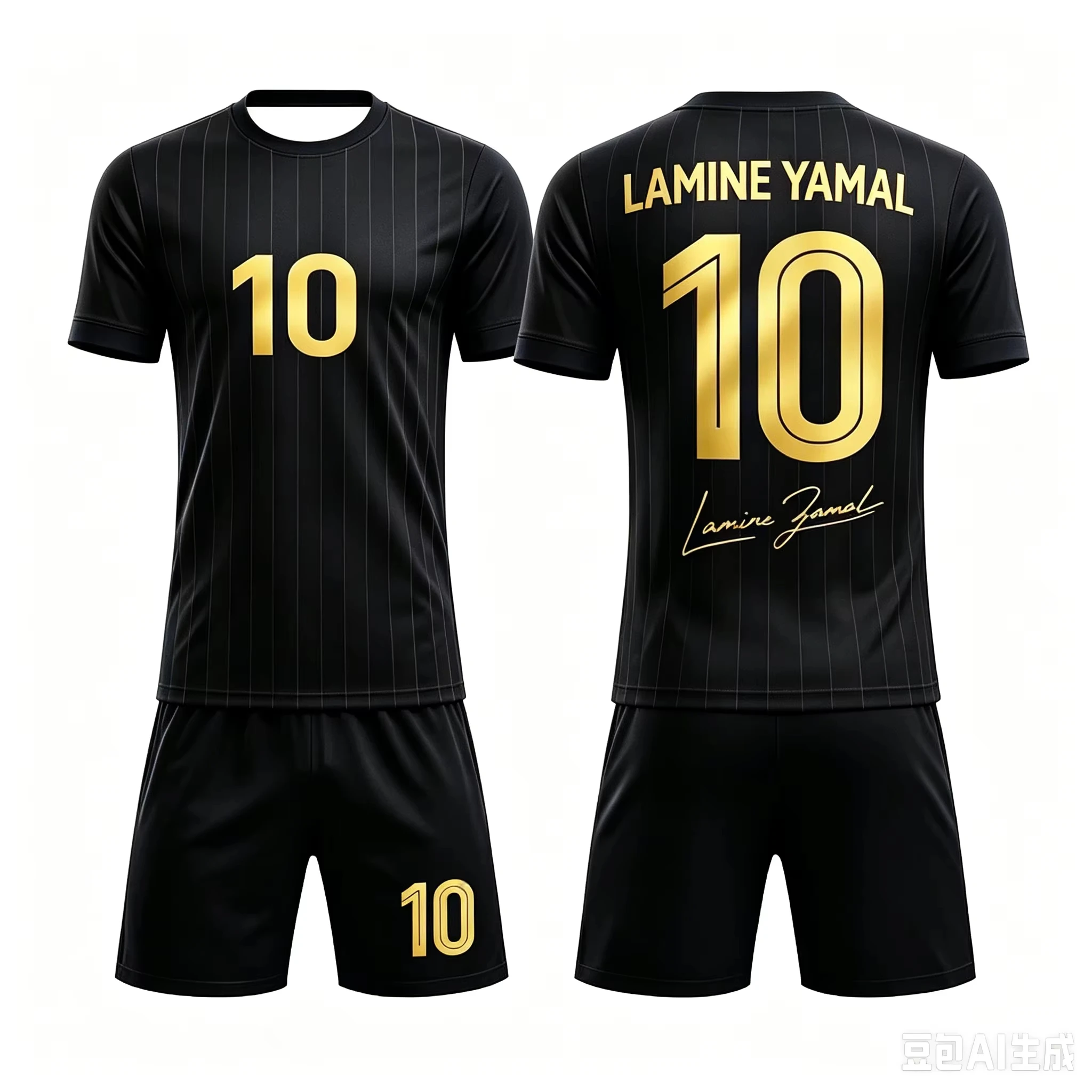 Summer # 19 Yamal AI Personality Edition Striped Striped Football Shirt Set Adult Children Fashion Casual Outdoor Sports Set