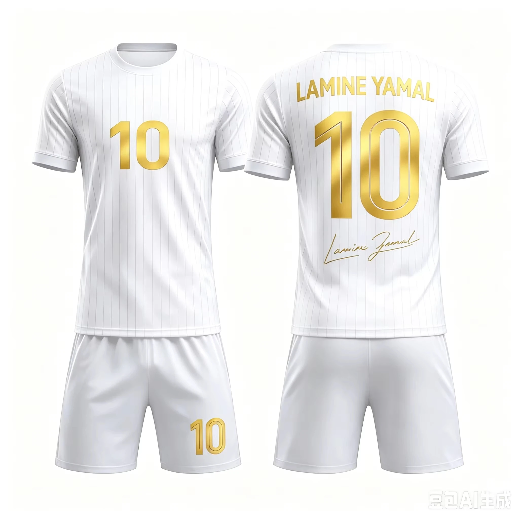 Summer # 19 Yamal AI Personality Edition Striped Striped Football Shirt Set Adult Children Fashion Casual Outdoor Sports Set