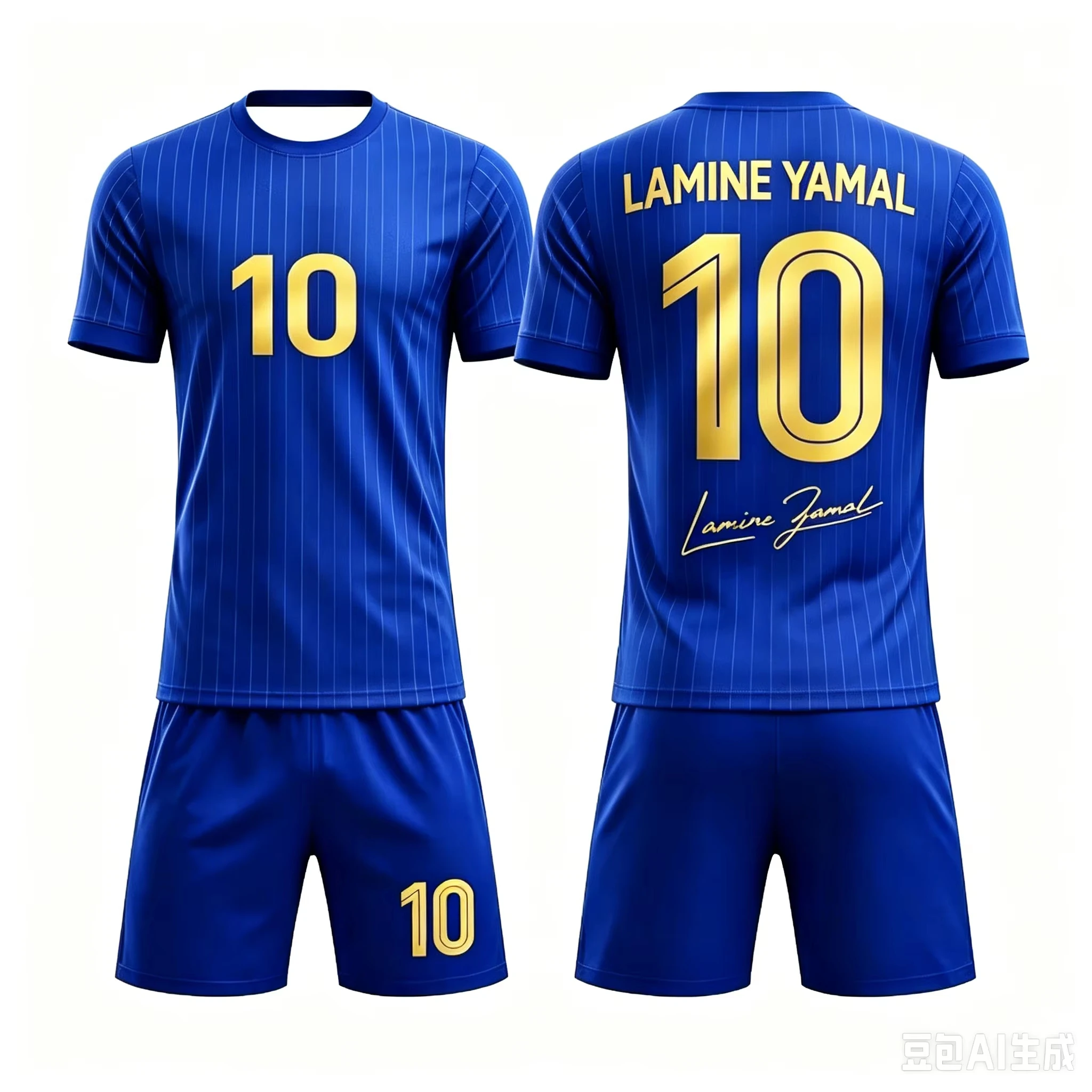 Summer # 19 Yamal AI Personality Edition Striped Striped Football Shirt Set Adult Children Fashion Casual Outdoor Sports Set