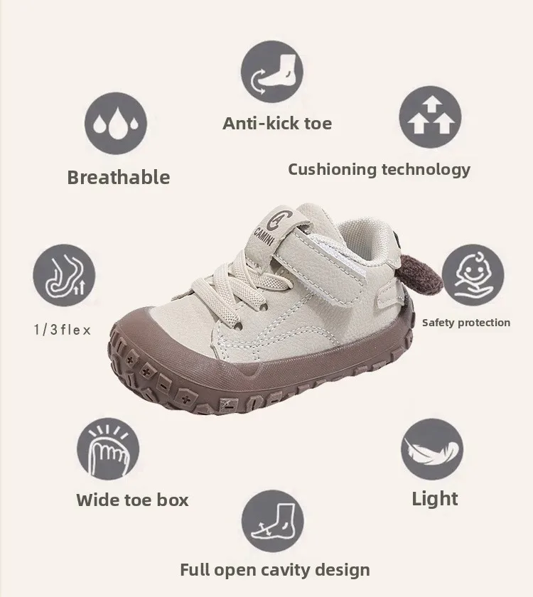 Children’s Running Shoes Fashion Casual Cute Shoes Spring Autumn 2026 Sports Shoes for Boys Girls Toddler Size 16-26 Beige Pink