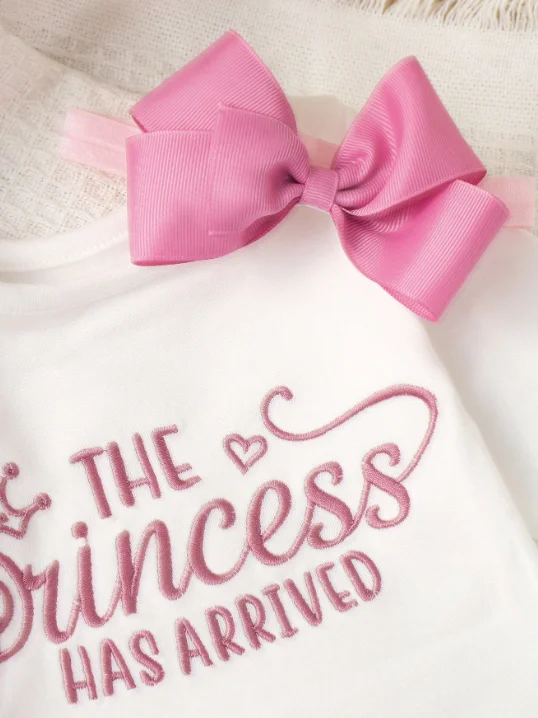 Ylsteed Summer Newborn Photography Outfit Sets Infant Baby Girls Letter Print Romper Pink Tulle Skirt Headband Photo Props-HD