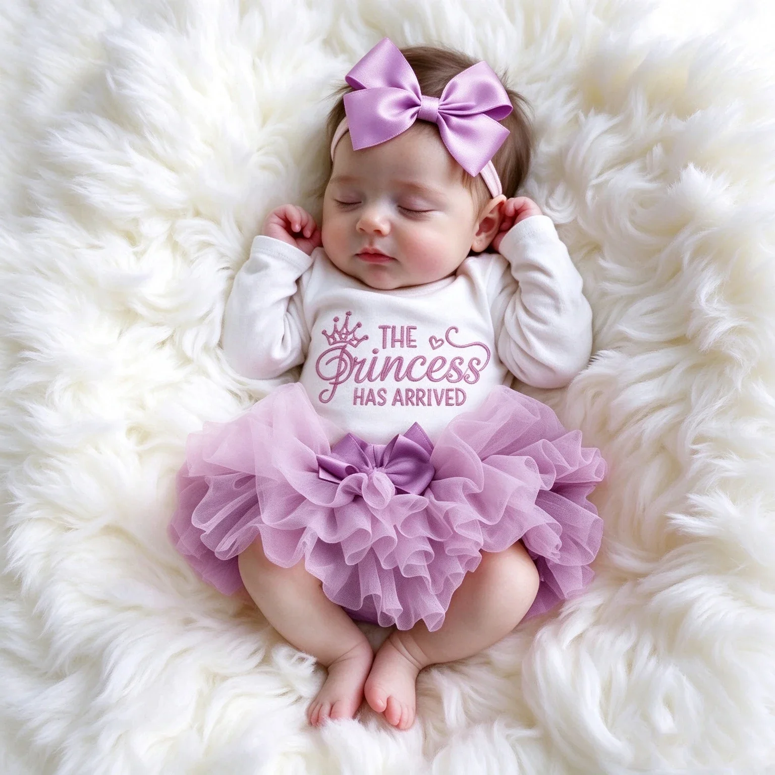 Ylsteed Summer Newborn Photography Outfit Sets Infant Baby Girls Letter Print Romper Pink Tulle Skirt Headband Photo Props-HD