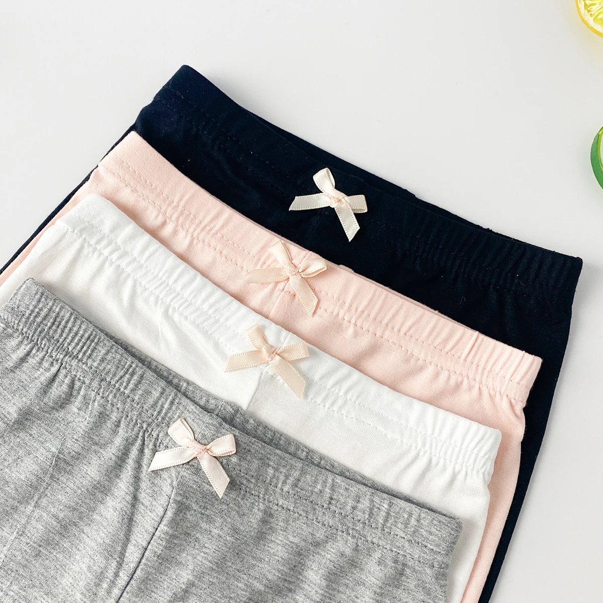 8 PCS Baby Toddler Leggings Girls Kids Tights Suitable for Spring and Summer Children's Anti Slip Bow Lace Leggings Simple and C