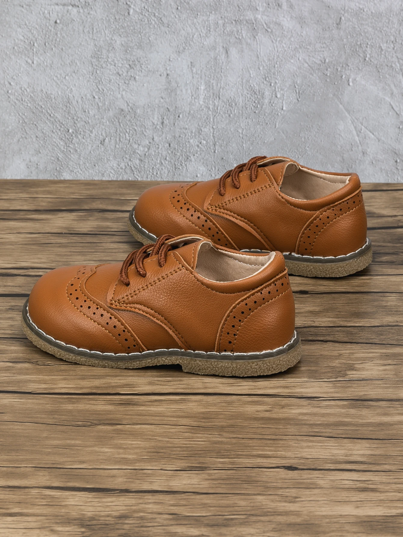 Four Seasons New Children's Leather Shoes Lace-Up Fashion Casual Sneakers Versatile Anti-Slip Waterproof Young Children's Shoes