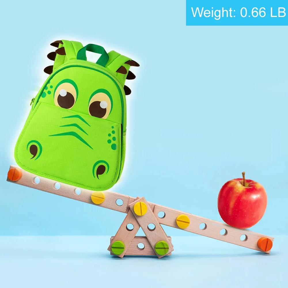 3PCS Toddler Backpack and Lunch Box for Boys, 12" Dinosaur Preschool Kids Bookbag, Cute Animal Kindergarten Schoolbag