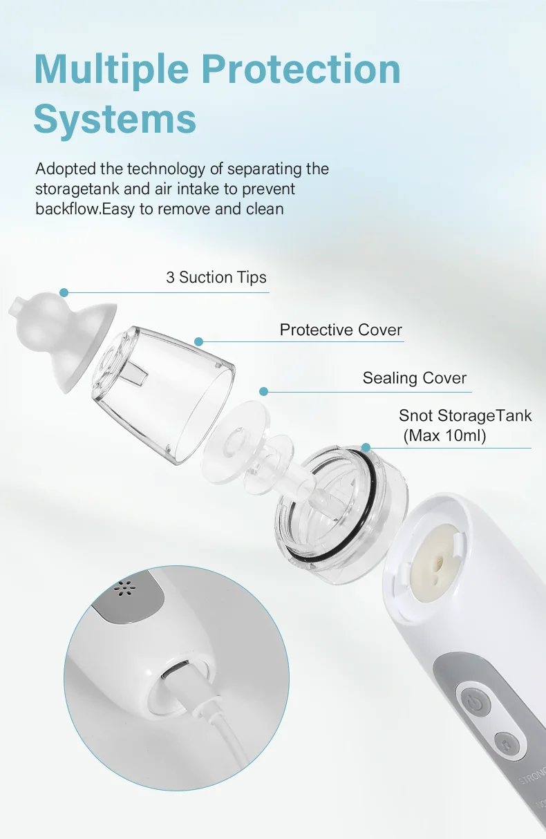 2025 New Pattern Baby Electric Nasal Aspirator Charging Version Newborn Baby Nasal Aspirator Suck Out Prevent Nasal Congestion