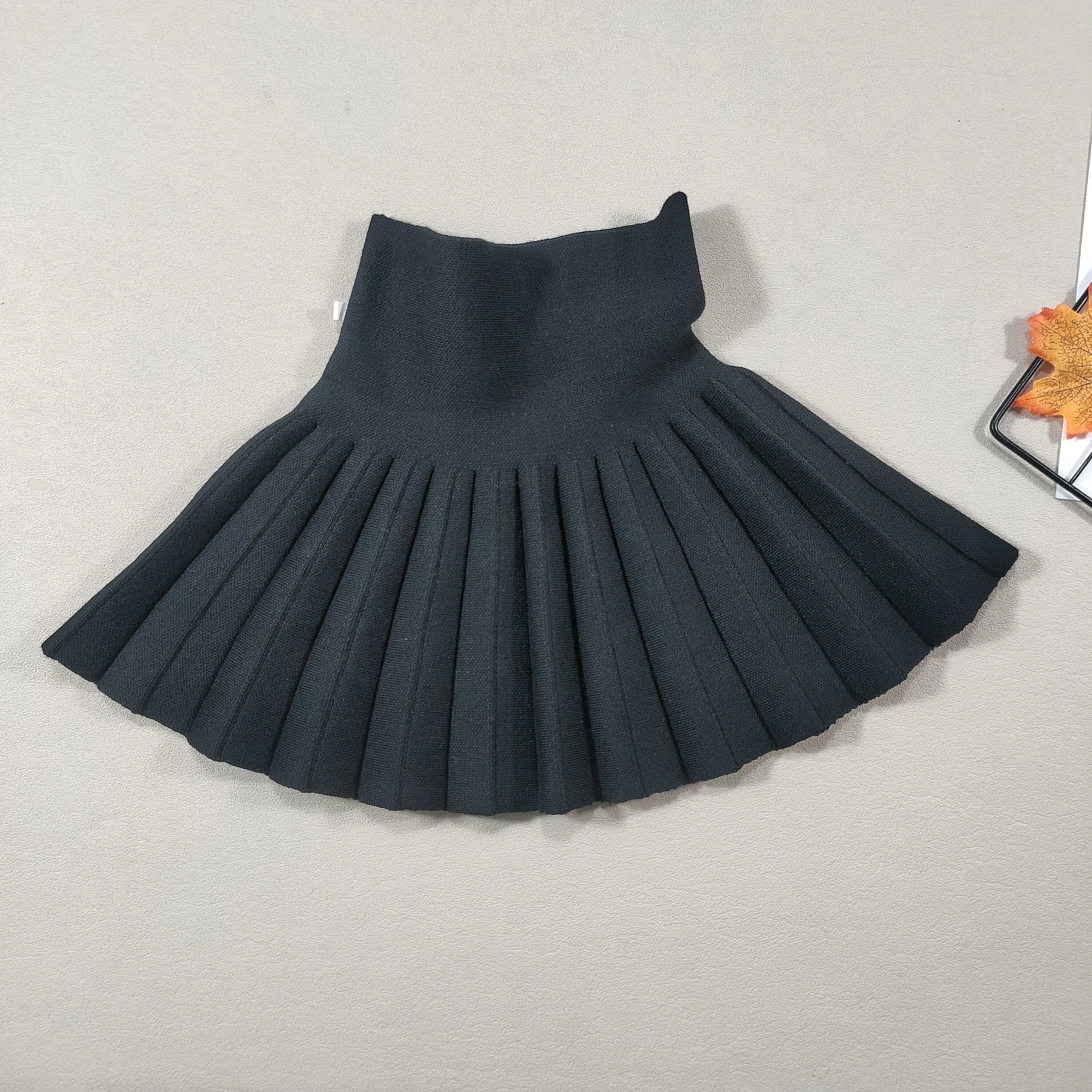 Kids Skirt Girls' Pleated Skirt Solid Sweet Pink Beach Skirt Black Cute Mini Skirt Slim Fit Baby Princess Skirt 2-12 Years
