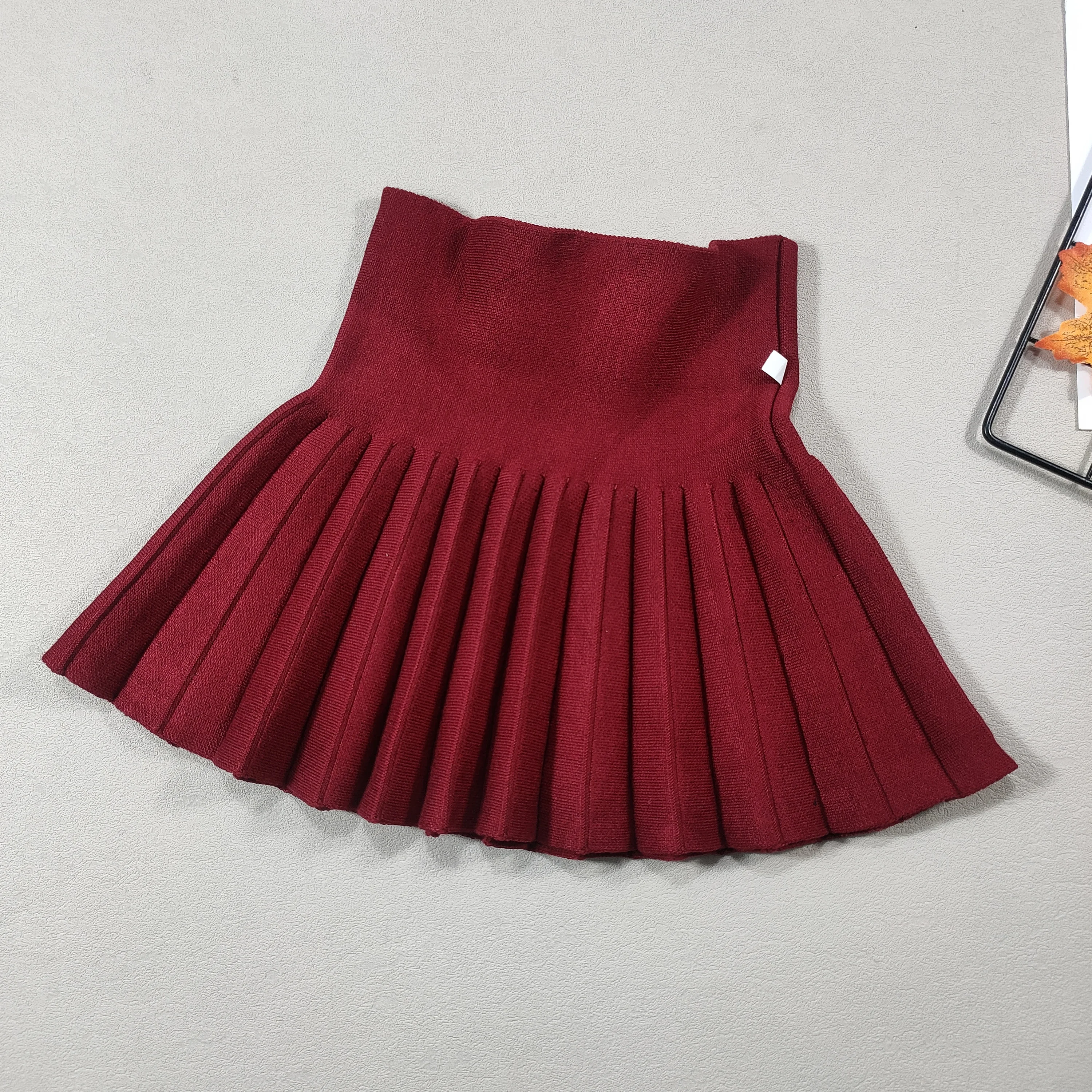 Kids Skirt Girls' Pleated Skirt Solid Sweet Pink Beach Skirt Black Cute Mini Skirt Slim Fit Baby Princess Skirt 2-12 Years