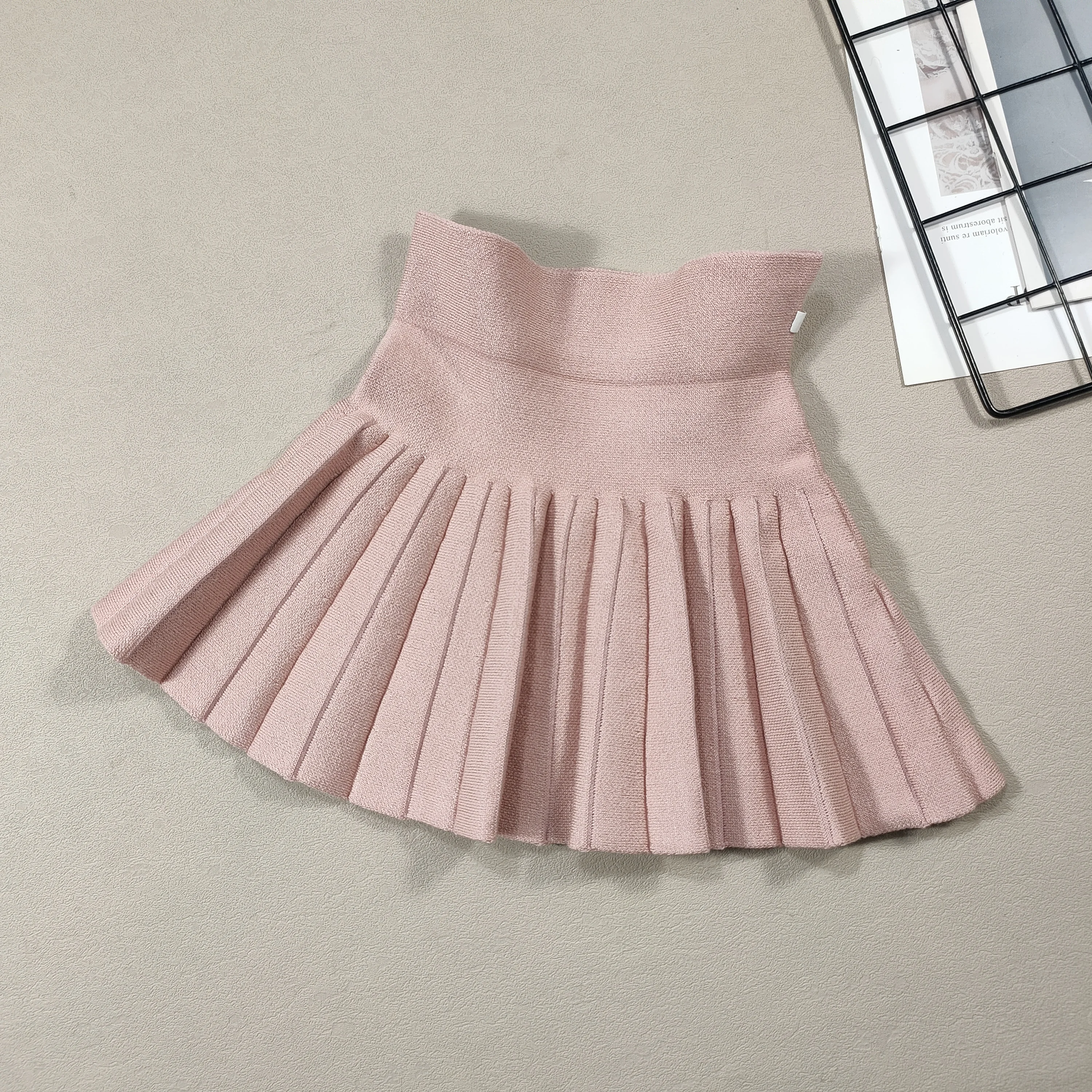 Kids Skirt Girls' Pleated Skirt Solid Sweet Pink Beach Skirt Black Cute Mini Skirt Slim Fit Baby Princess Skirt 2-12 Years
