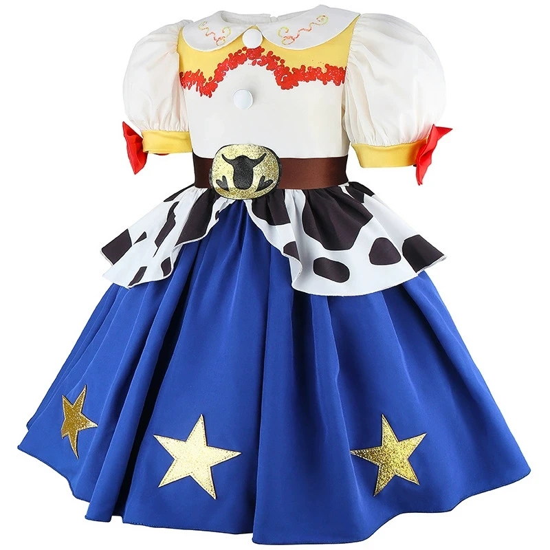 Woody Role Playing Girls Dress Summer Cute Cartoon Jessie Girls Princess Dress Birthday Gifts 2 3 4 5 6 7 8 Years Kids Clothes