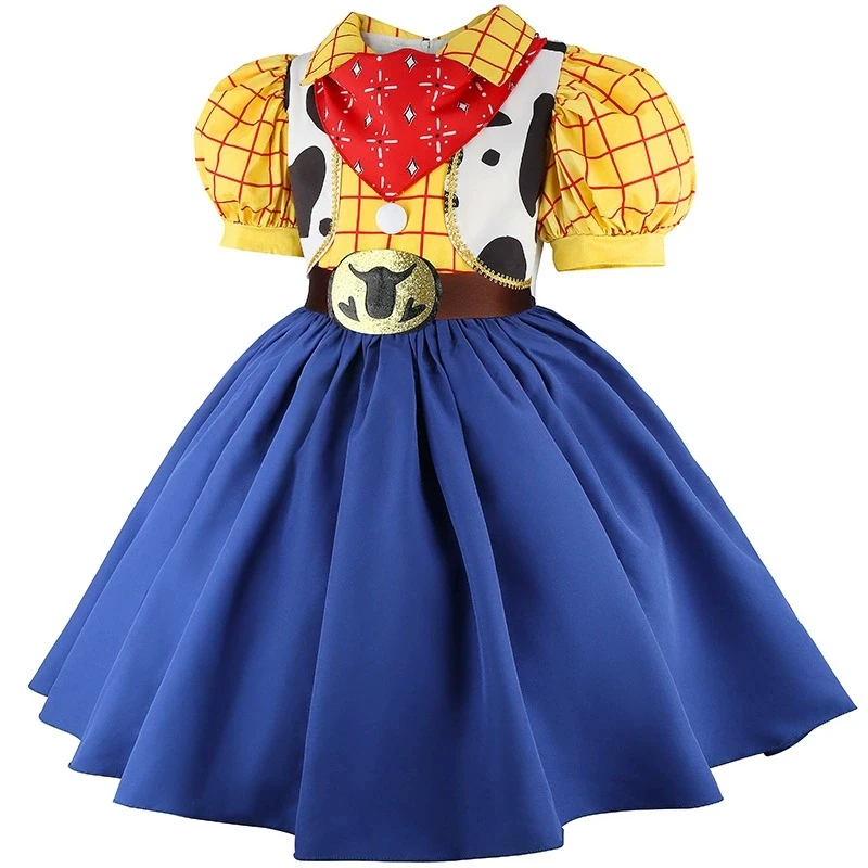 Woody Role Playing Girls Dress Summer Cute Cartoon Jessie Girls Princess Dress Birthday Gifts 2 3 4 5 6 7 8 Years Kids Clothes