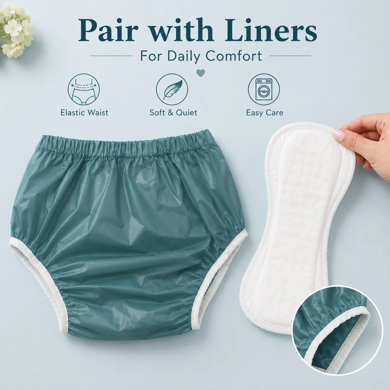 1Piece Hot Soft Silent Reusable Washable Adult Household Protective Underpants Adjustable Flexible Elastic Waistband For Body