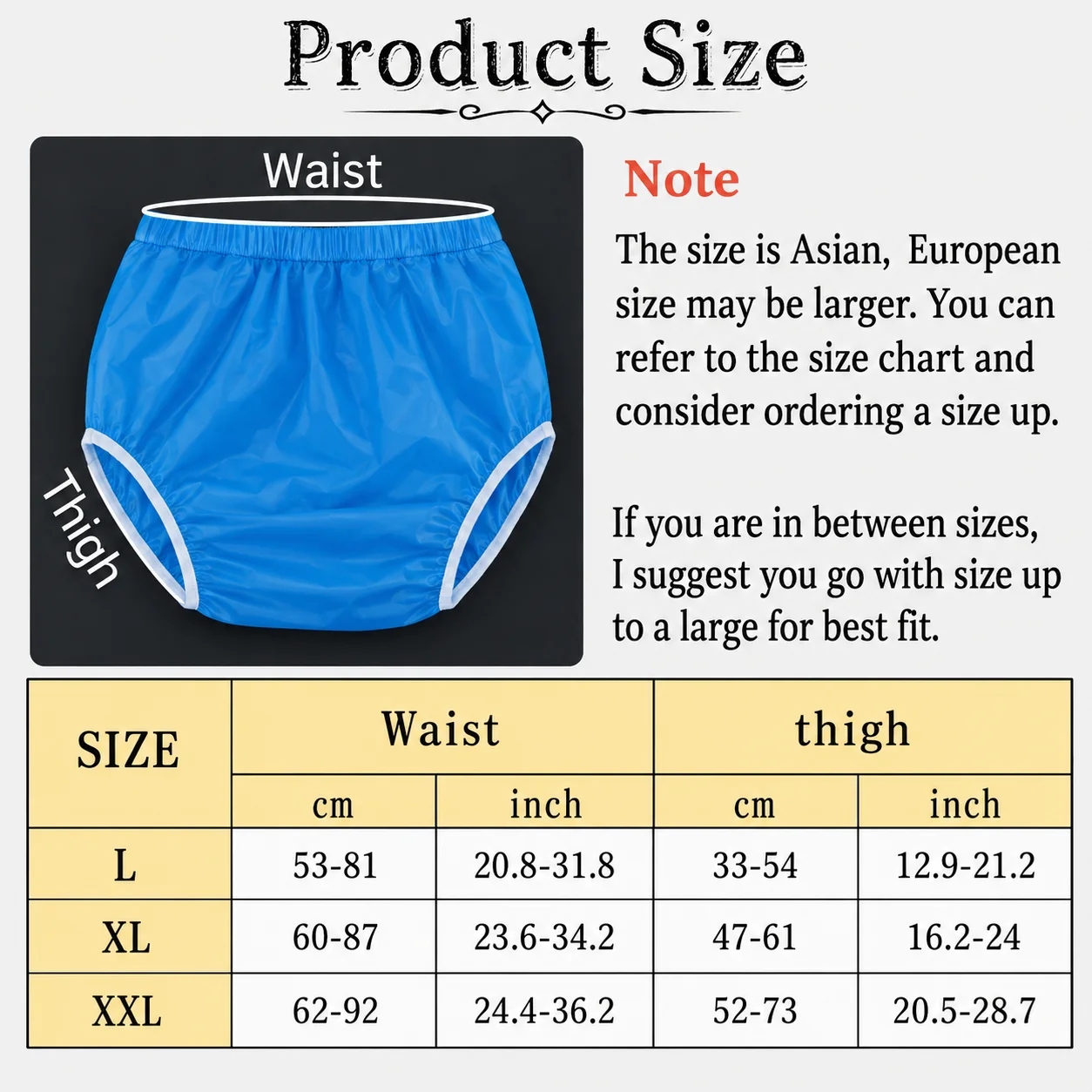 1Piece Hot Soft Silent Reusable Washable Adult Household Protective Underpants Adjustable Flexible Elastic Waistband For Body