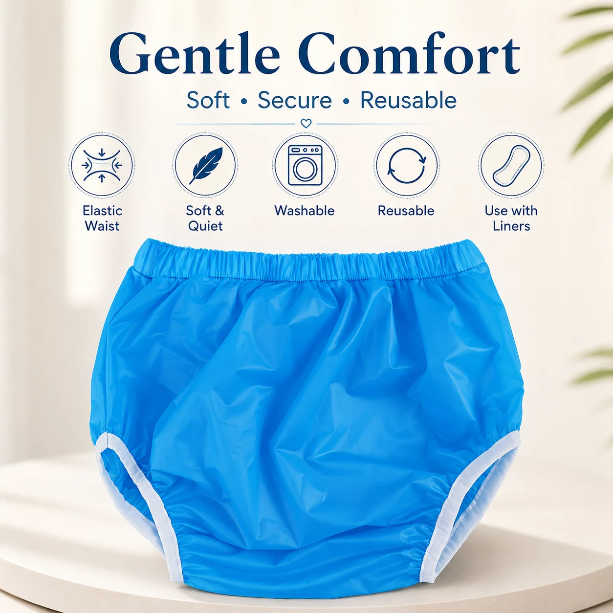 1Piece Hot Soft Silent Reusable Washable Adult Household Protective Underpants Adjustable Flexible Elastic Waistband For Body