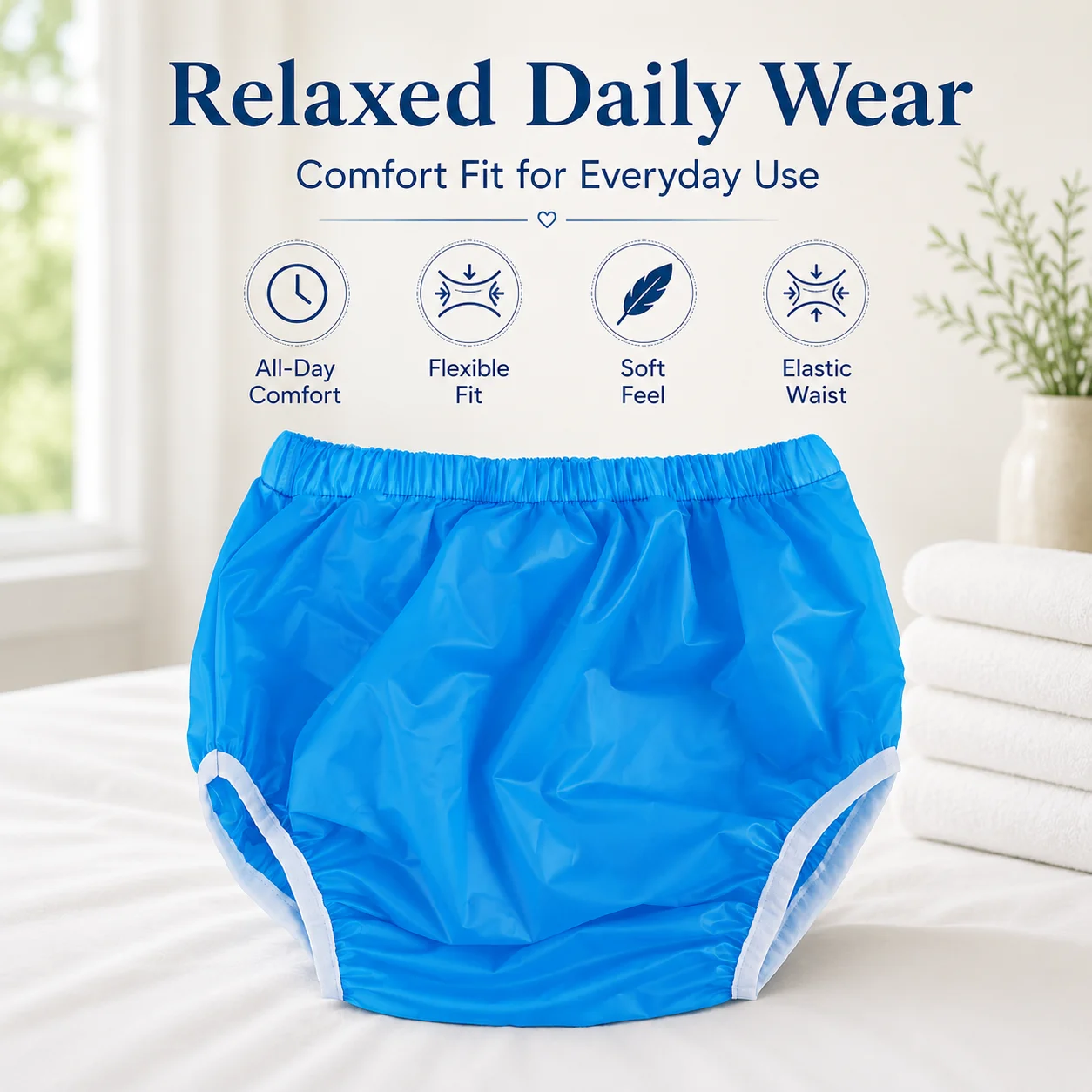 1Piece Hot Soft Silent Reusable Washable Adult Household Protective Underpants Adjustable Flexible Elastic Waistband For Body