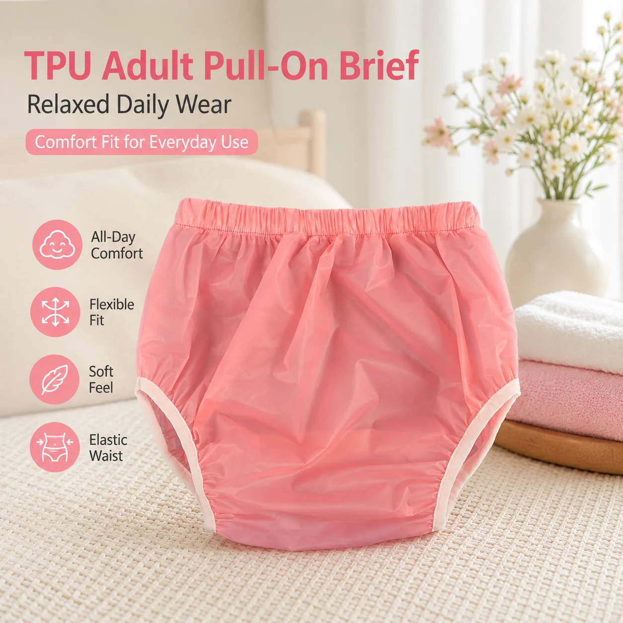 1Piece Hot Soft Silent Reusable Washable Adult Household Protective Underpants Adjustable Flexible Elastic Waistband For Body