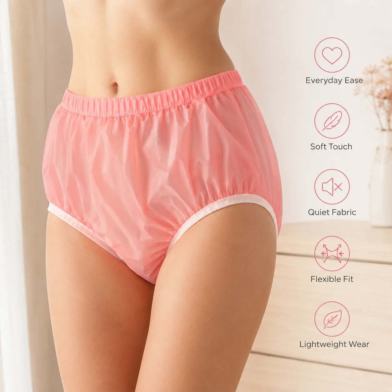 1Piece Hot Soft Silent Reusable Washable Adult Household Protective Underpants Adjustable Flexible Elastic Waistband For Body