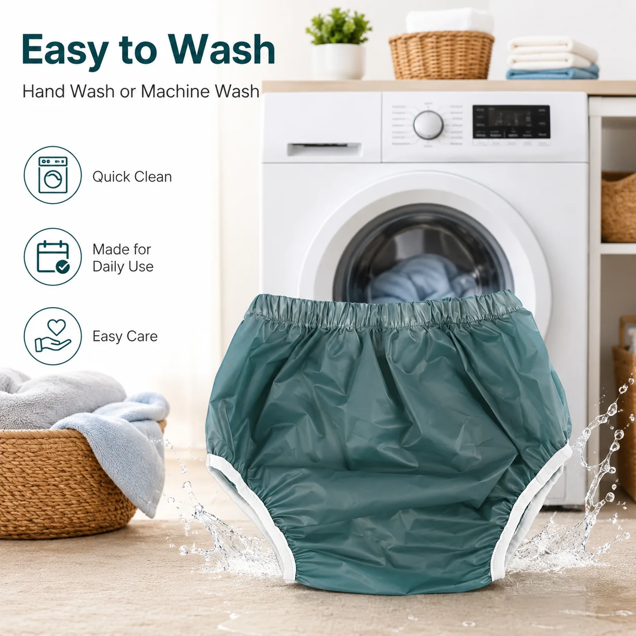1Piece Hot Soft Silent Reusable Washable Adult Household Protective Underpants Adjustable Flexible Elastic Waistband For Body