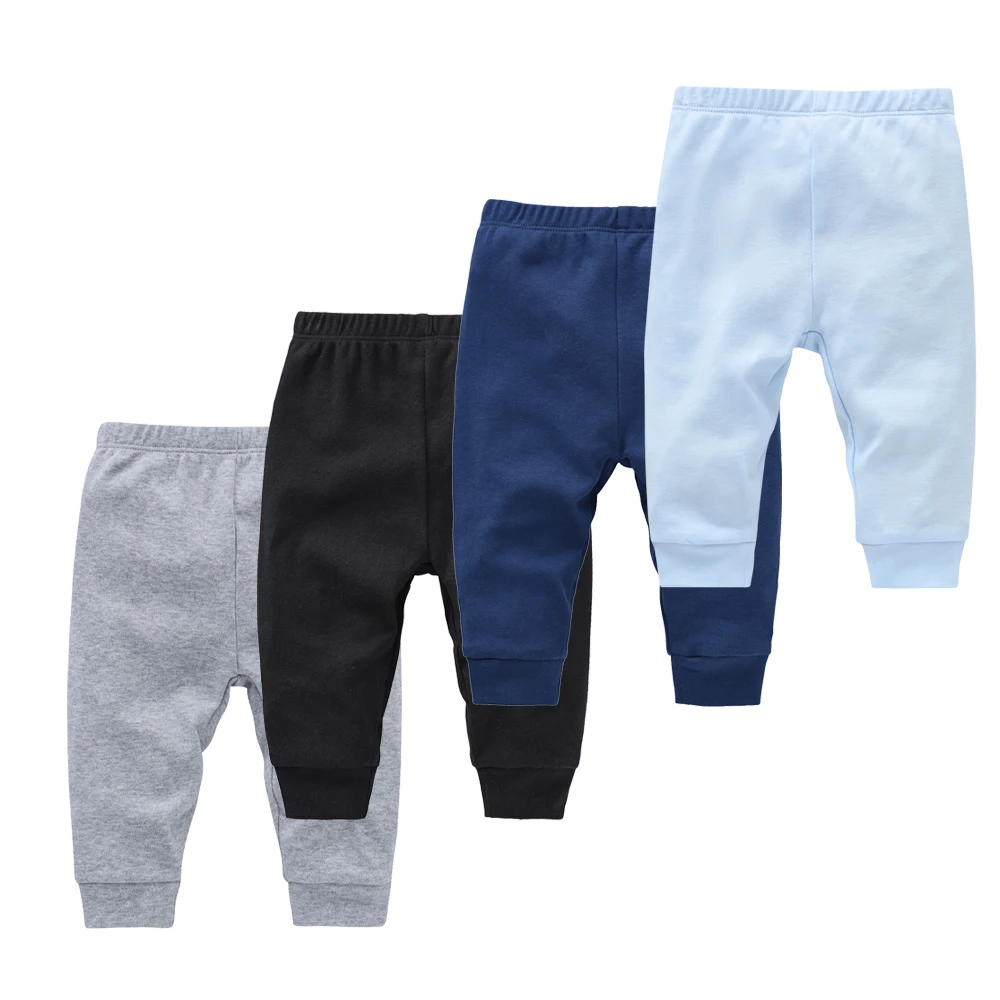 Kavkas 0-12M Cotton Newborn Baby 4 Pcs/lot Boy Girl Pants Solid Long Trousers Casual Baby Leggings For Girls Boys Spring Autumn