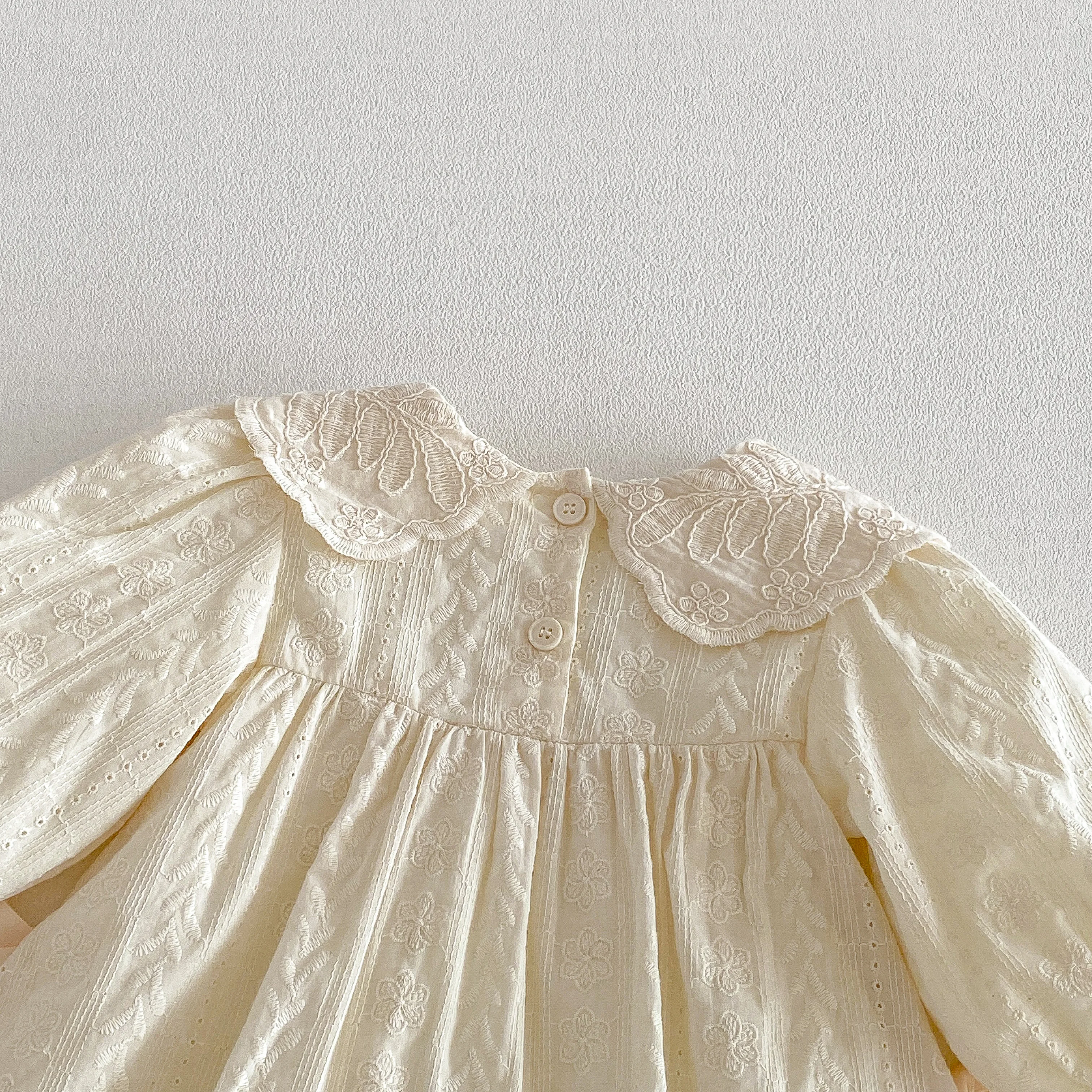 Spring 2026 New Style Korean-style Girls' Collared Plaid Long-Sleeved Dress- Fresh and Cute Princess-style Butterfly Knot Dress