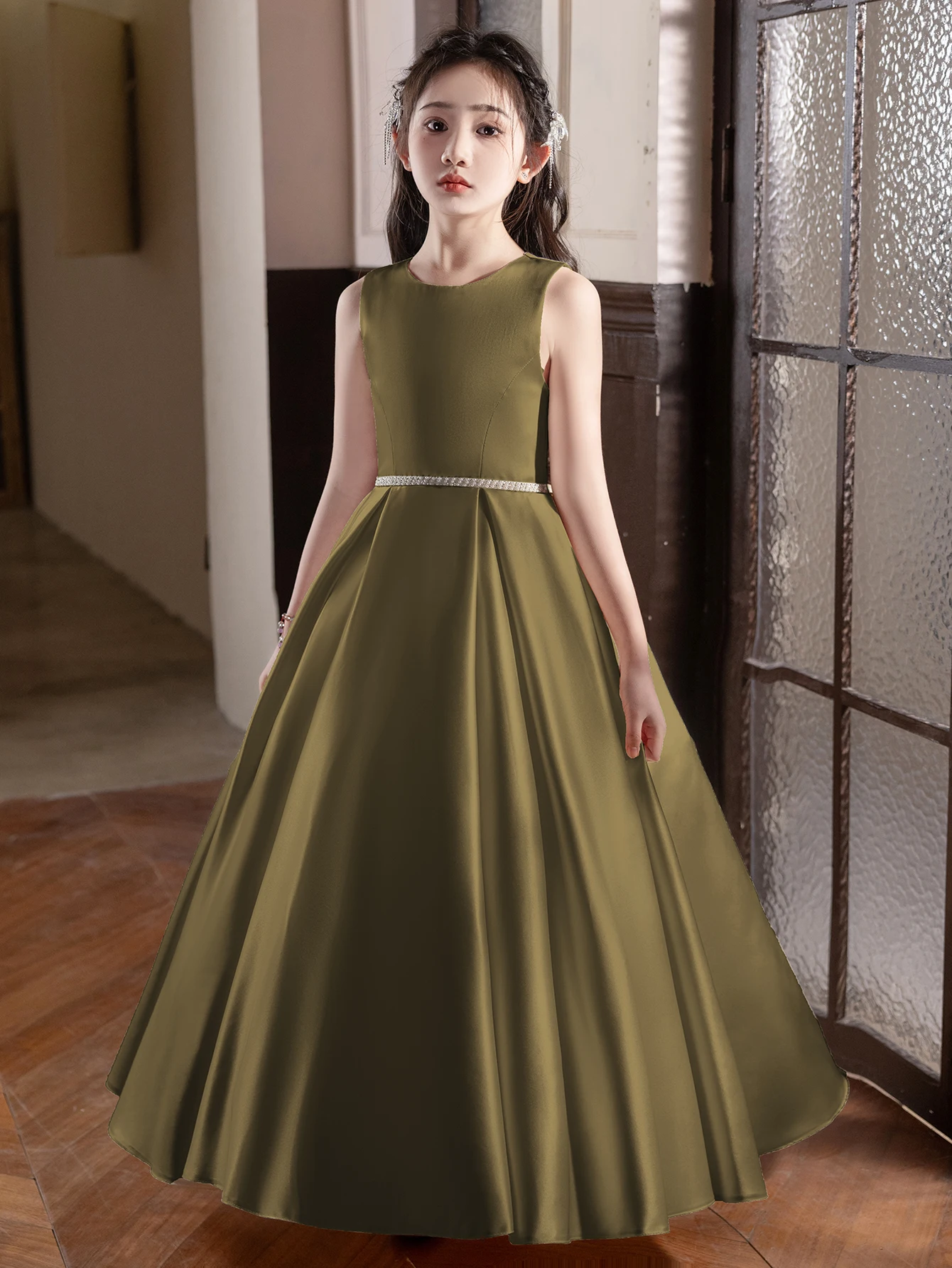 Black Long Dress For Teenage Girls Birthday Party Wedding Big Bow Bridesmaid Dress Evening Gown
