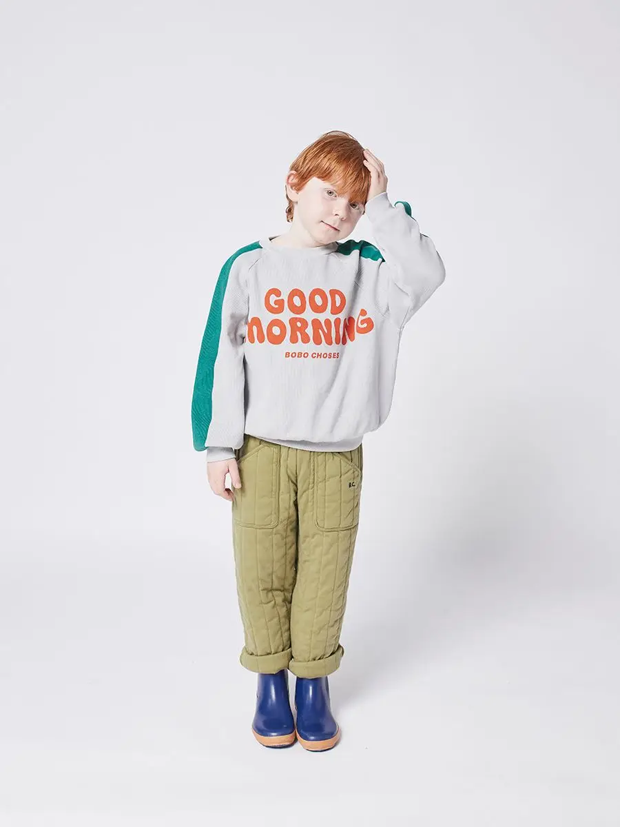 Korean INS 2024 Children's Autumn Winter Long Sleeve O-Neck Sweatshirt Cute Tops for Girls And Boys Baby Sweaters Kids Clothing