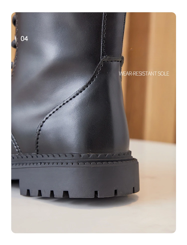 Girls Long Boots Children Knee-High Fashion Motorcycle Boots Rubber Soft Platform for Princess Kids High Boots Classic Winter
