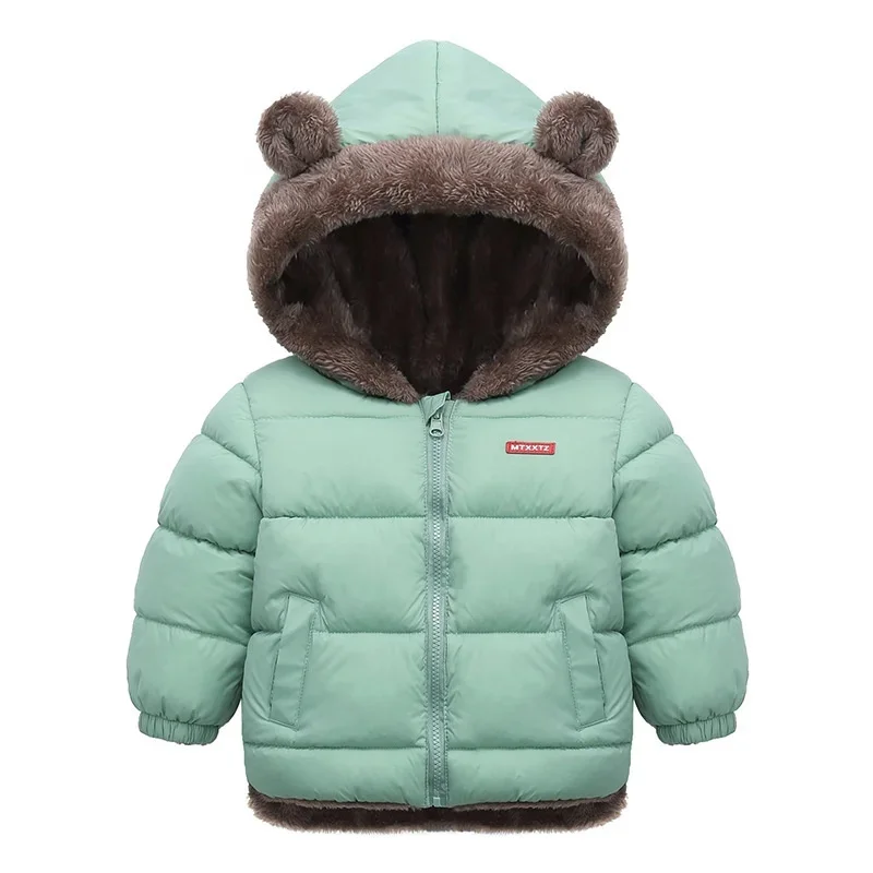 Children Winter Clothing Sets Baby Lamb Fleece Coats+Down Pants 2Pcs Boys Girls Thicken Warm Casual Hooded Clothing Outfits
