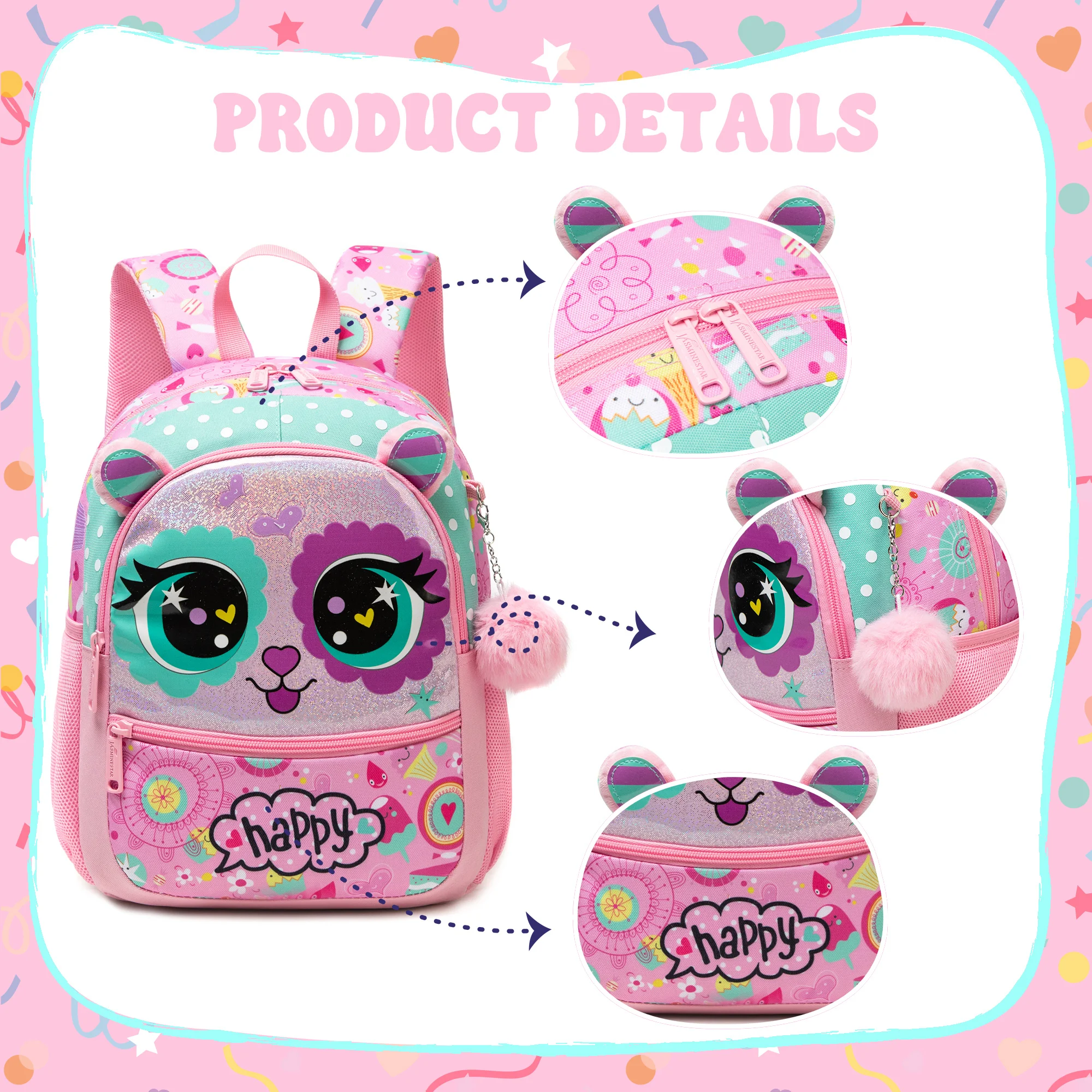 13‘’ Backpack for Girls Kindergarten Bag Sequins Kindergarten Primary School Backpack Girl School Bag