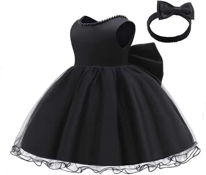 Baby Dresses Girl 1st Birthday Party Backless Embroidery Elegant Big Bow Wedding White Tutu Gown Girls Christening Costume