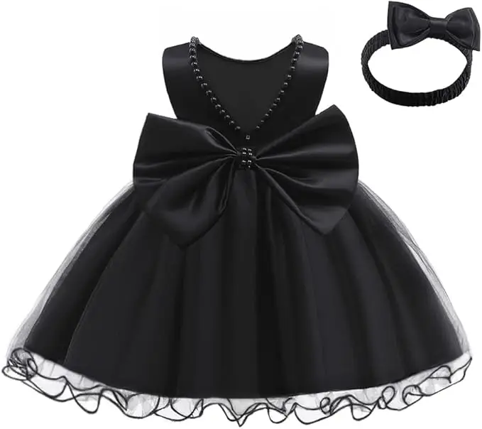 Baby Dresses Girl 1st Birthday Party Backless Embroidery Elegant Big Bow Wedding White Tutu Gown Girls Christening Costume